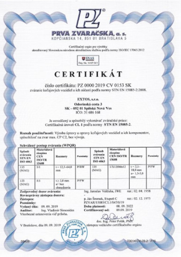  O spoločnosti / Certifikáty - foto